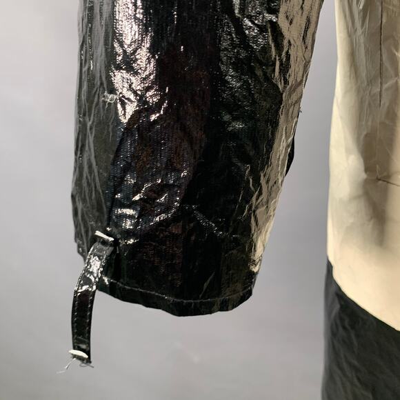 Size M Eliora Trench Multi Color Patchwork Double Breasted Belted Coat - Picture 6 of 11